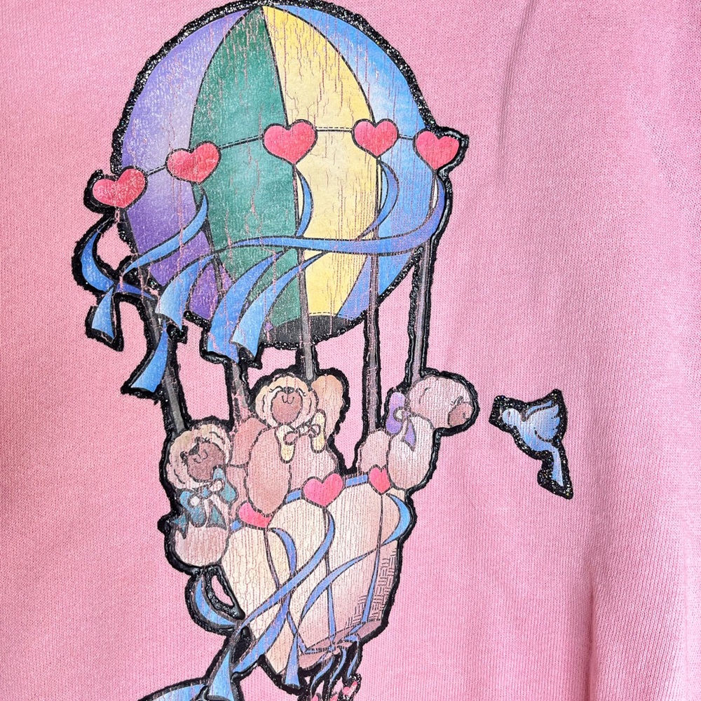 Vintage pink hot air balloon bear sweatshirt - Picture 2 of 3